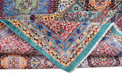 A handwoven Afghan Chobi rug featuring a complex Mamluk medallion pattern in vibrant colors.