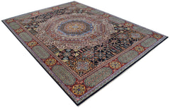 A rectangular Afghan Chobi rug featuring a complex Mamluk medallion design in rich, earthy tones.