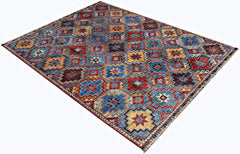Handmade Afghan Chobi Rug | 196 x 151 cm | 6'5" x 4'11" - Najaf Rugs & Textile