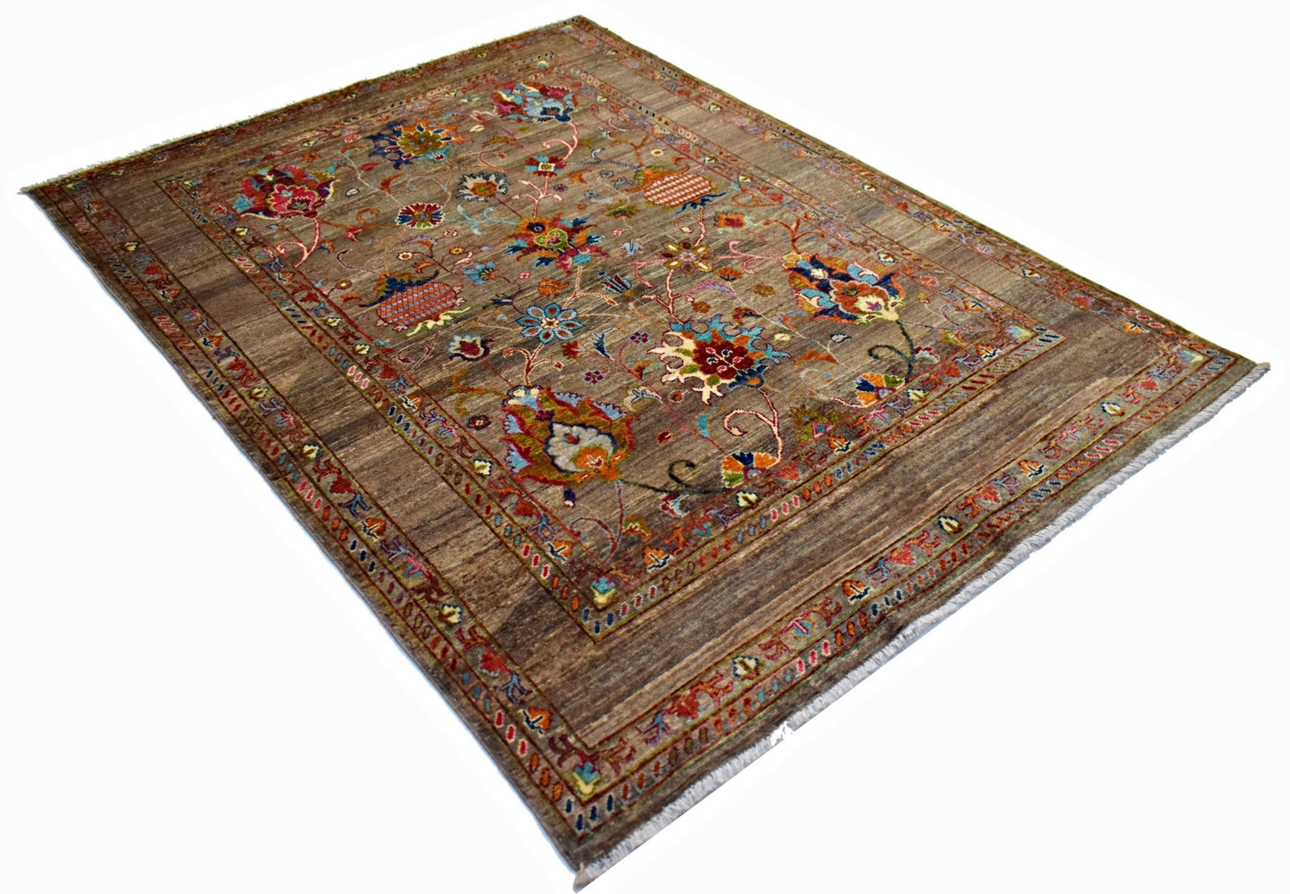 Handmade Traditional Afghan Chobi Rug | 208 x 155 cm | 6'10" x 5'1" - Najaf Rugs & Textile