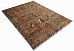 Handmade Traditional Afghan Chobi Rug | 208 x 155 cm | 6'10" x 5'1" - Najaf Rugs & Textile