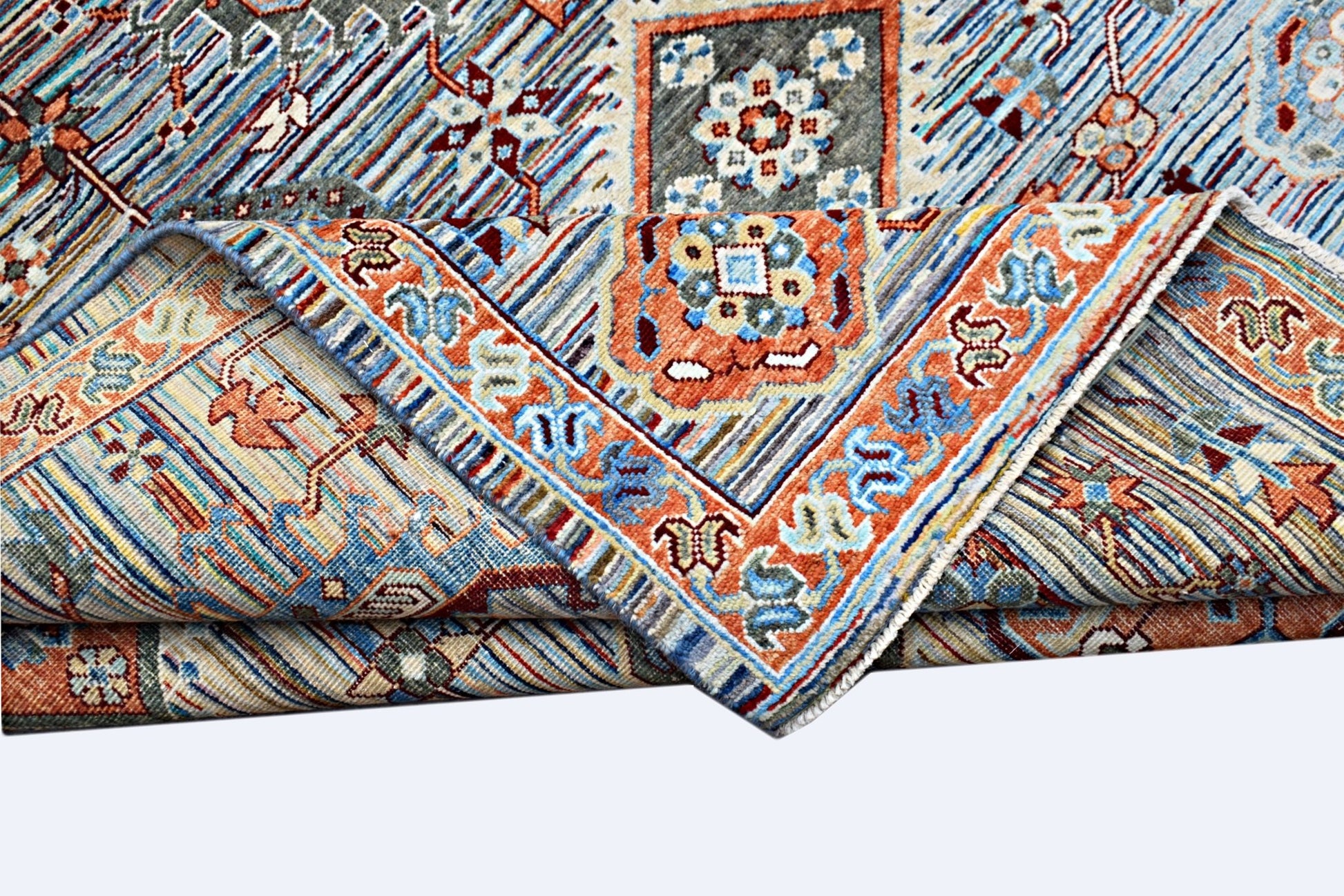 Handmade Afghan Chobi Rug | 235 x 172 cm | 7'9" x 5'8" - Najaf Rugs & Textile