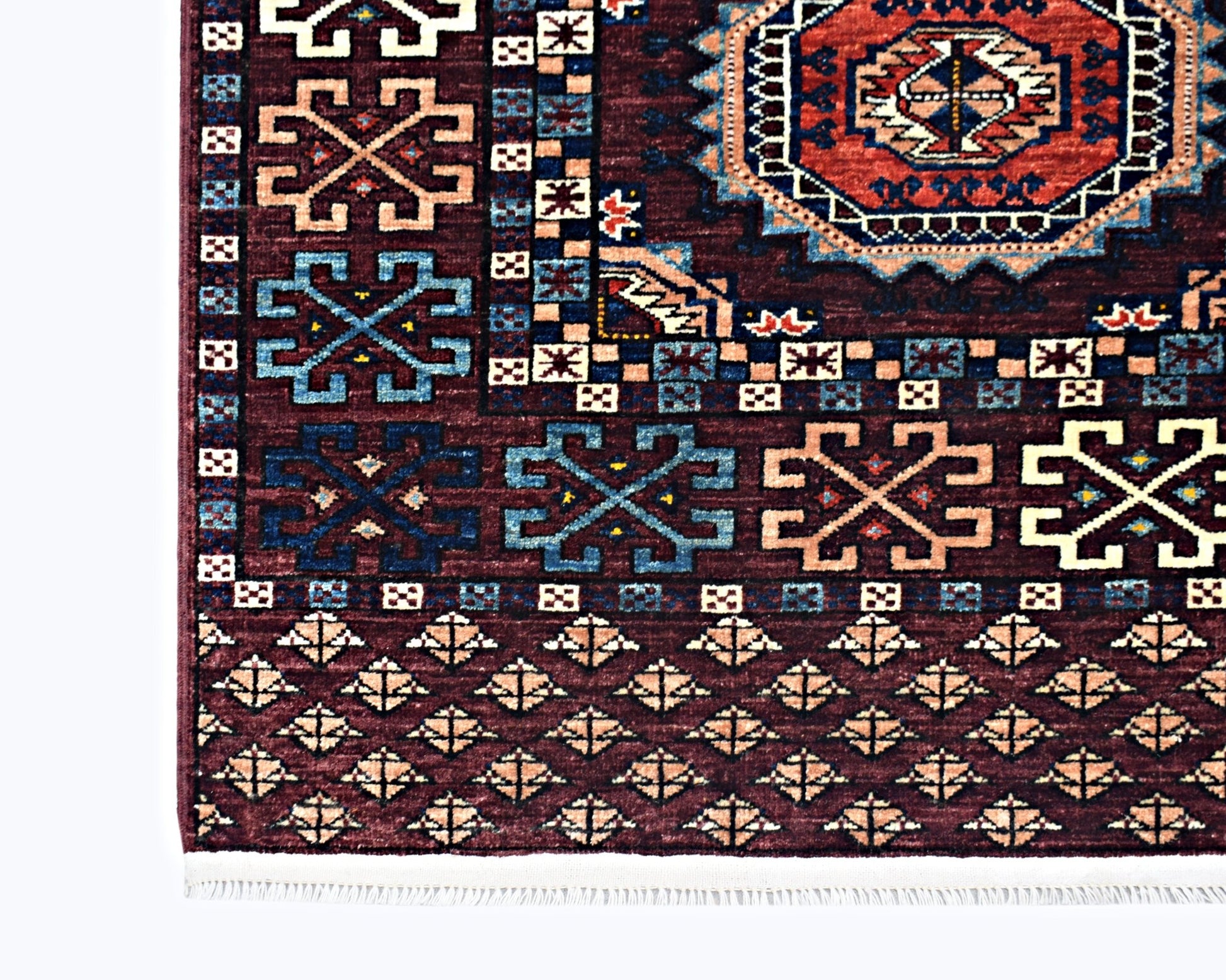 Handmade Traditional Afghan Chobi Rug | 244 x 181 cm | 8' x 5'11" - Najaf Rugs & Textile