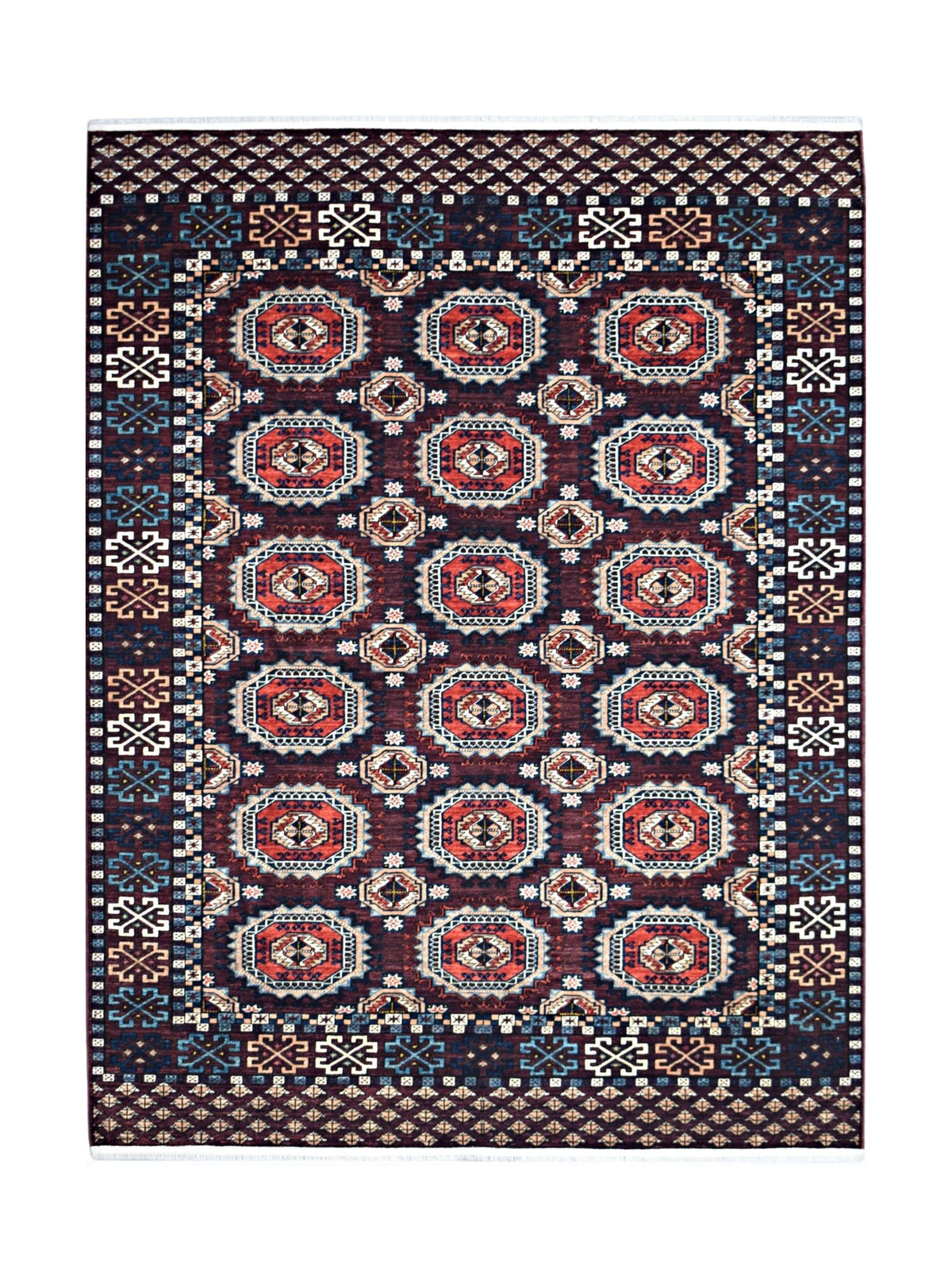 Handmade Traditional Afghan Chobi Rug | 244 x 181 cm | 8' x 5'11" - Najaf Rugs & Textile