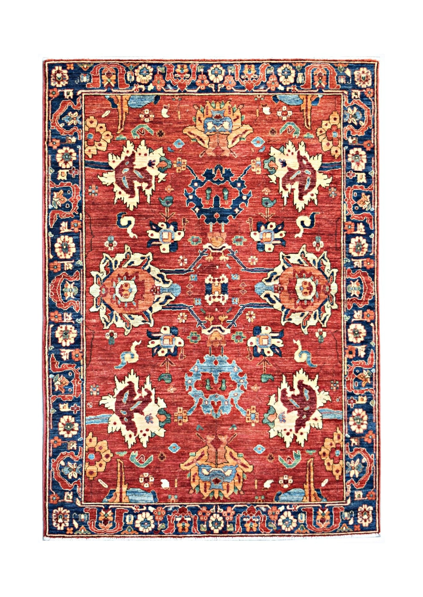 Handmade Traditional Afghan Chobi Rug | 246 x 154 cm | 8'1" x 5'1" - Najaf Rugs & Textile