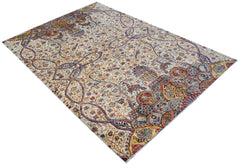 A rectangular Afghan Chobi rug featuring intricate floral patterns and bird motifs in earthy tones.
