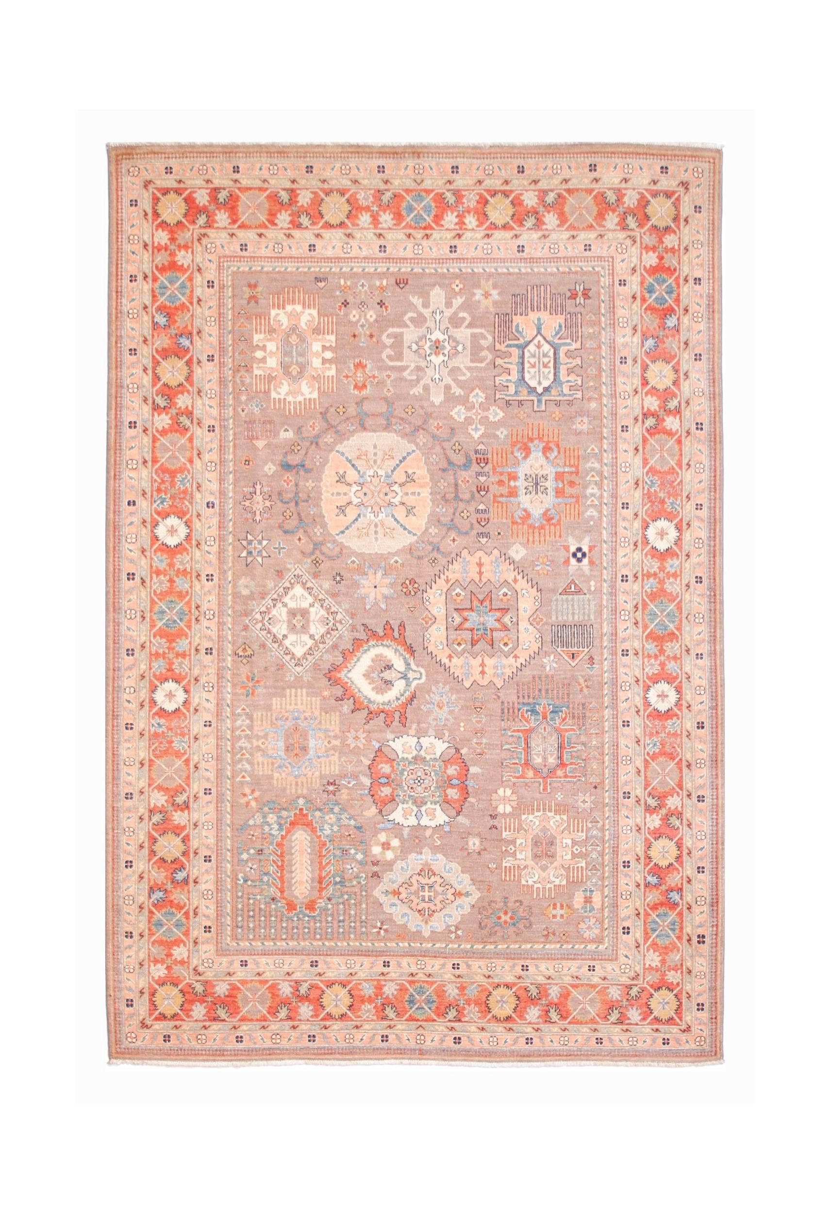 Handmade Traditional Afghan Chobi Rug | 288 x 198 cm | 9'6" x 6'6" - Najaf Rugs & Textile