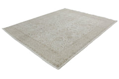 An Afghan Chobi rug featuring a traditional beige and cream patterned design in handspun wool.