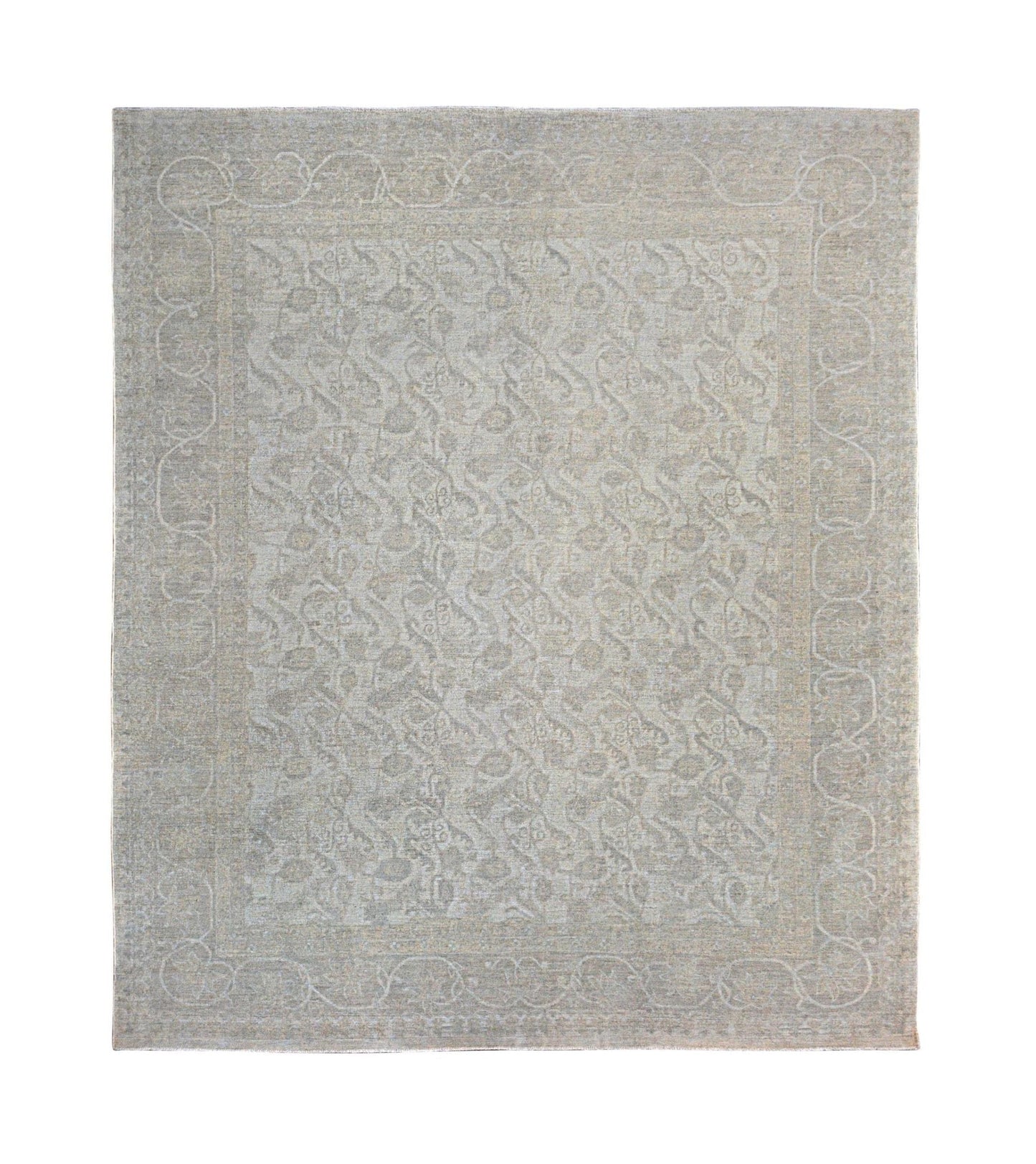 A rectangular Afghan Chobi rug featuring a traditional floral pattern in soft, neutral wood tones.