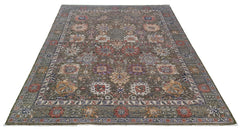A handwoven Afghan Chobi rug featuring a traditional floral pattern in earthy, muted tones.