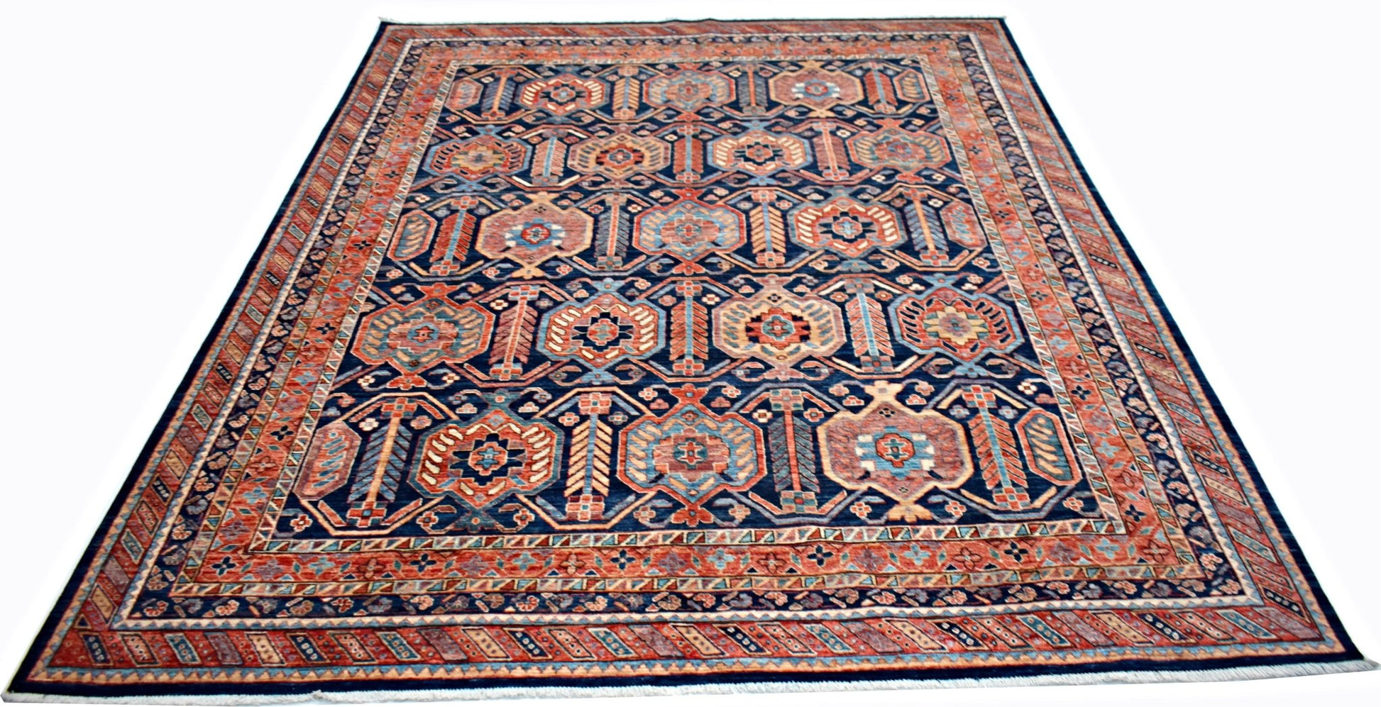 Handmade Traditional Afghan Chobi Rug | 300 x 247 cm | 9'10" x 8'2" - Najaf Rugs & Textile