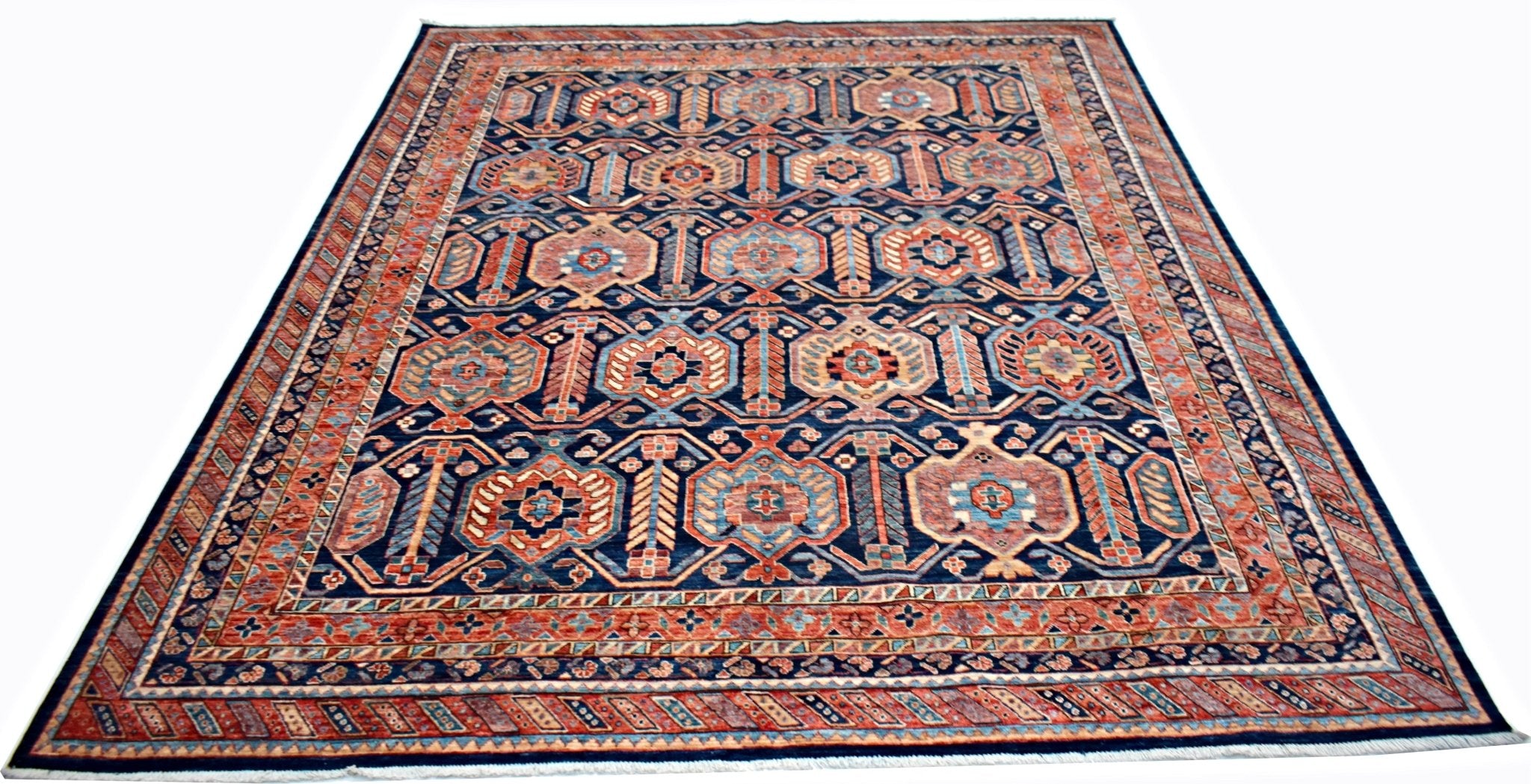 Handmade Traditional Afghan Chobi Rug | 300 x 247 cm | 9'10" x 8'2" - Najaf Rugs & Textile