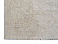 A handmade Afghan Chobi rug featuring a neutral, wood-toned pattern on a soft wool pile.