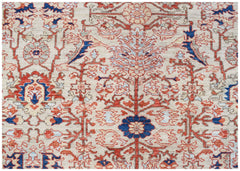 Handwoven Afghan Chobi rug featuring a traditional floral pattern in red, blue, and cream tones.