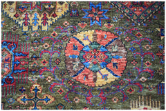 An Afghan Chobi rug featuring a traditional floral medallion pattern in earthy tones.