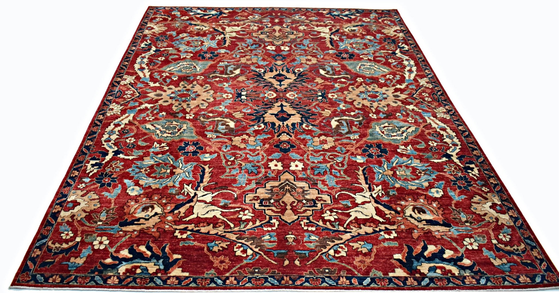 Handmade Traditional Afghan Chobi Rug | 356 x 275 cm | 11'8" x 8' - Najaf Rugs & Textile
