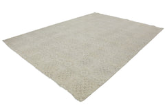 A rectangular Afghan Chobi rug featuring a subtle, light beige geometric pattern.