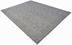 A rectangular Afghan Chobi rug featuring a traditional geometric pattern in muted earth tones.