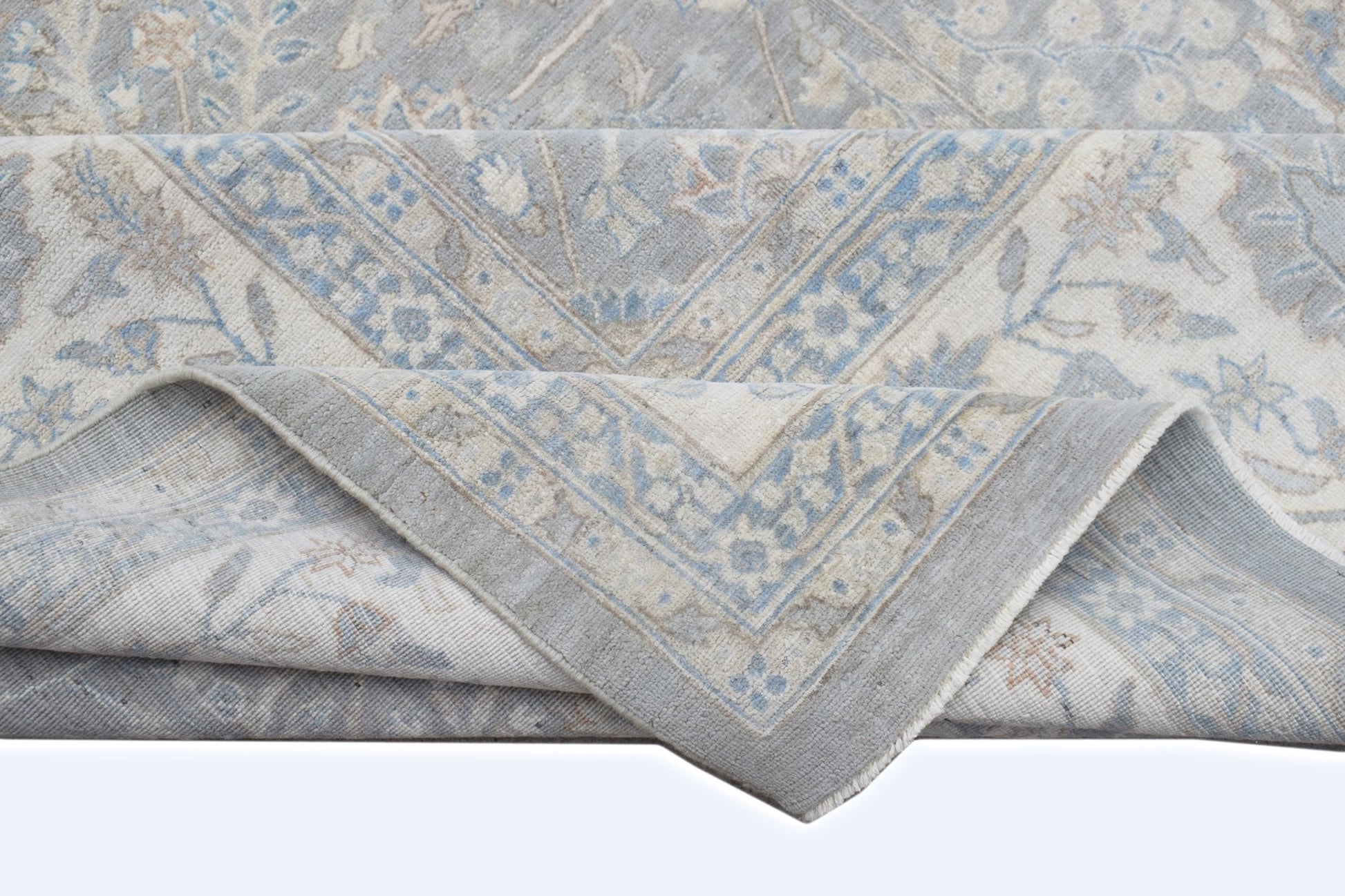 Handmade Transitional Chobi Rug | 373 x 273 cm | 12'3" x 9' - Najaf Rugs & Textile