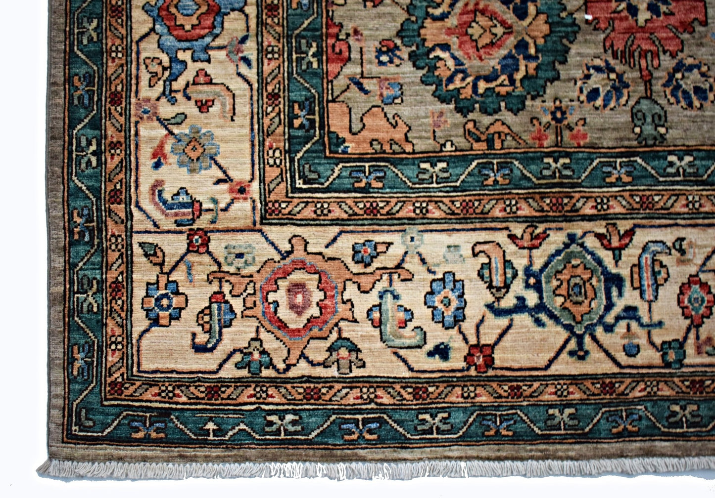 Handmade Traditional Afghan Chobi Rug | 379 x 251 cm | 12'5" x 8'3" - Najaf Rugs & Textile