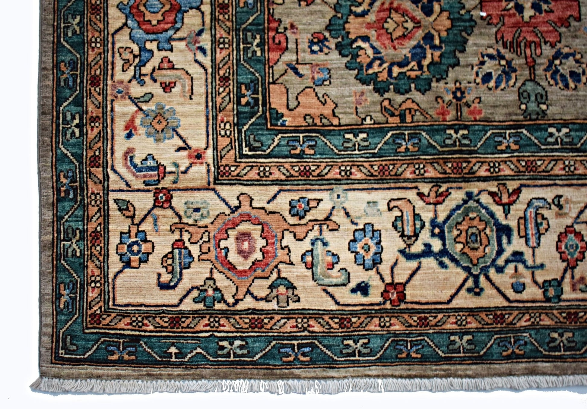 Handmade Traditional Afghan Chobi Rug | 379 x 251 cm | 12'5" x 8'3" - Najaf Rugs & Textile
