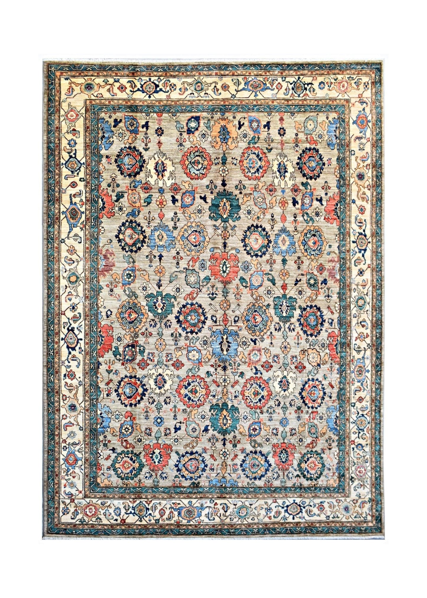 Handmade Traditional Afghan Chobi Rug | 379 x 251 cm | 12'5" x 8'3" - Najaf Rugs & Textile