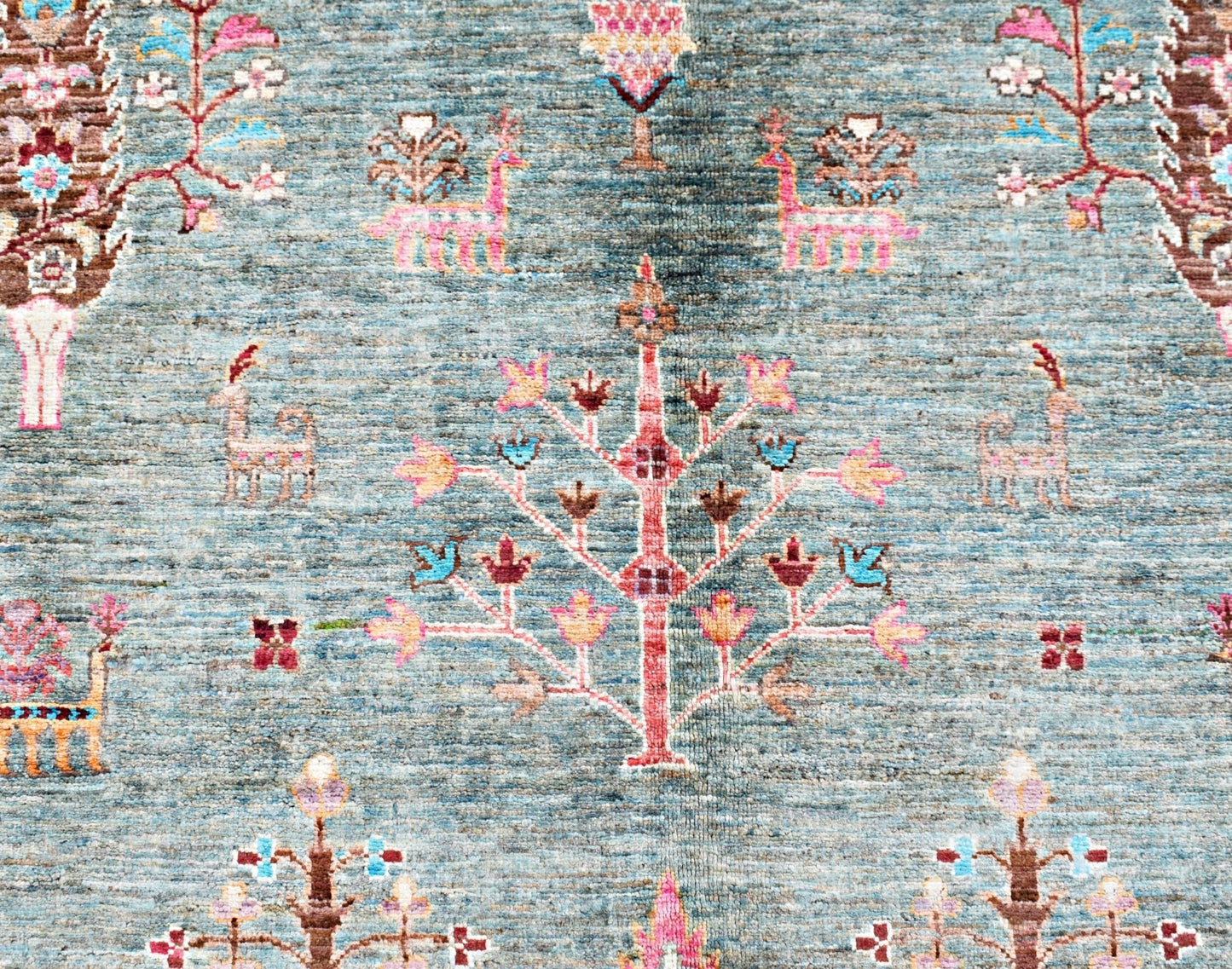 Handmade Traditional Afghan Tree of Life Rug | 207 x 152 cm | 6'10" x 5' - Najaf Rugs & Textile