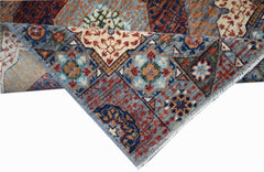 A handwoven Afghan Chobi runner featuring a detailed Mamluk medallion pattern in wool.
