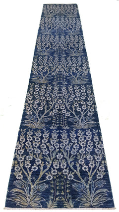 Handmade Transitional Chobi Hallway Runner | 421 x 79 cm | 13'8" x 2'5" - Najaf Rugs & Textile
