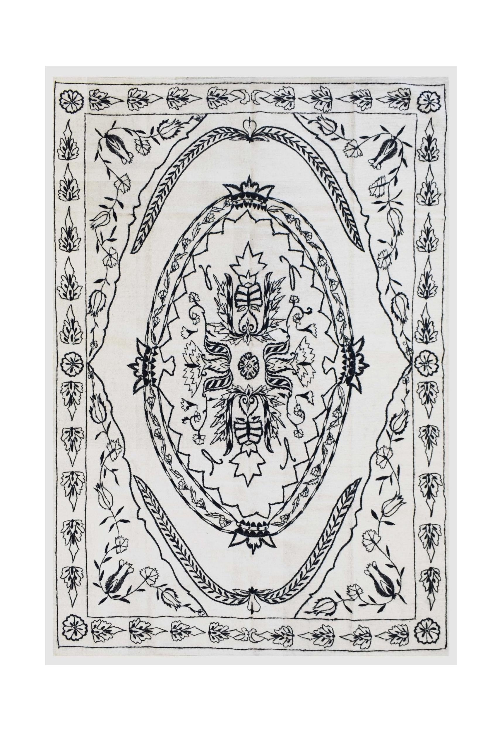 Afghan Embroidered Kilim