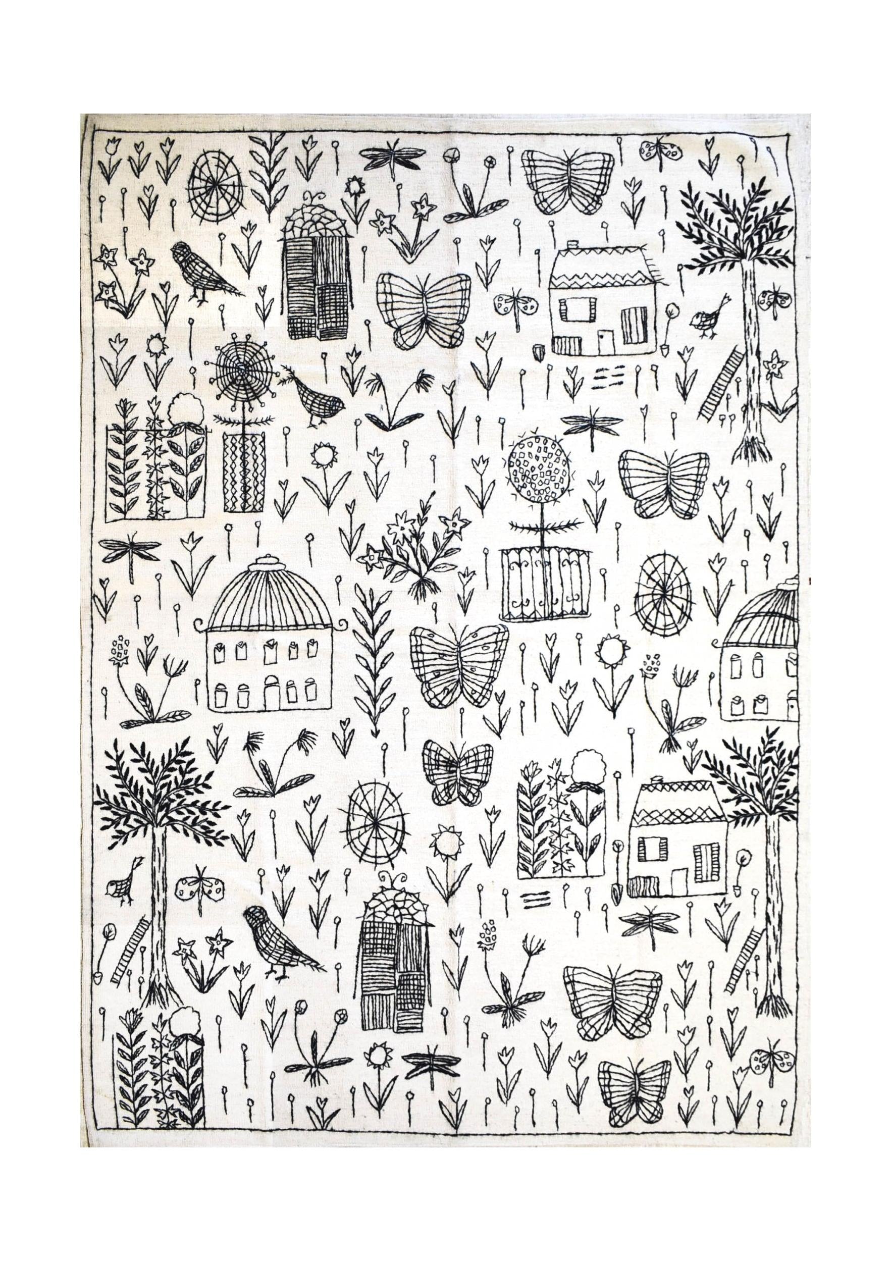 Afghan Embroidered Kilim