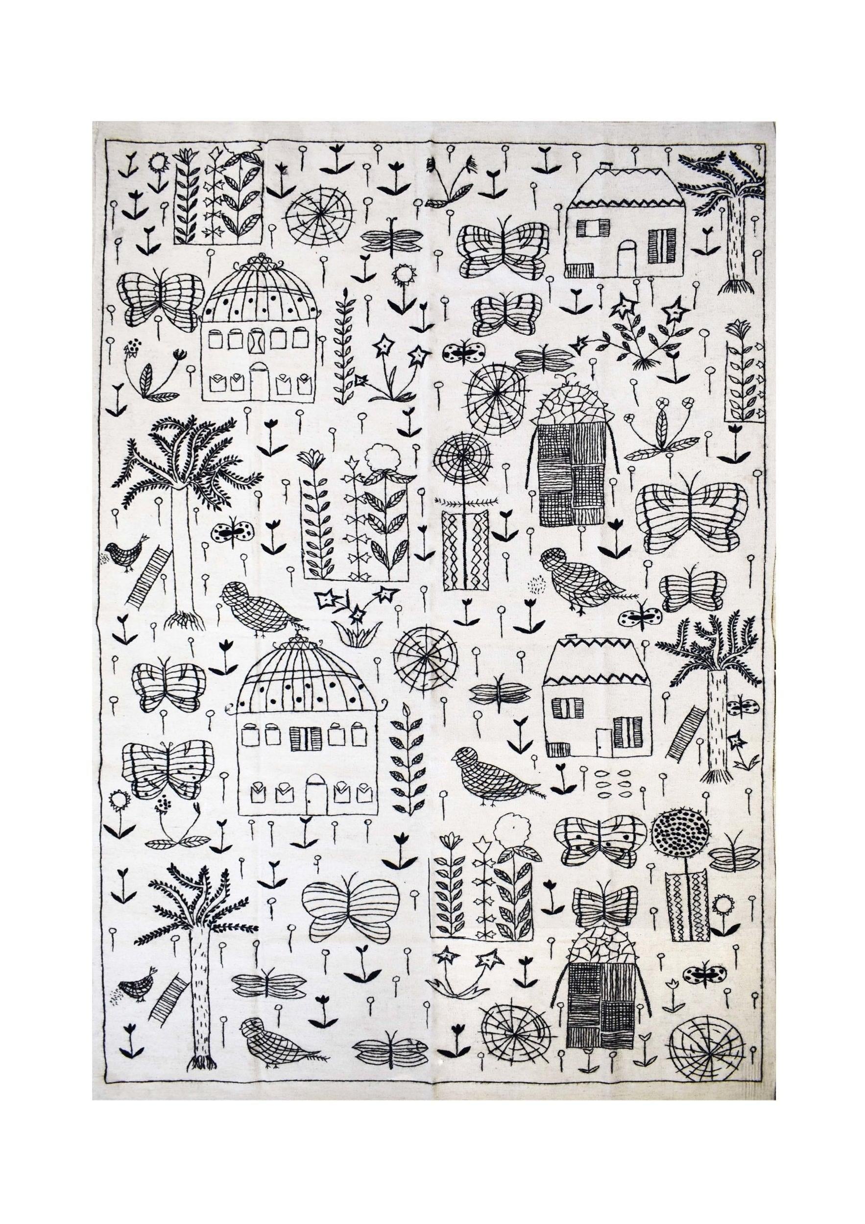 Afghan Embroidered Kilim