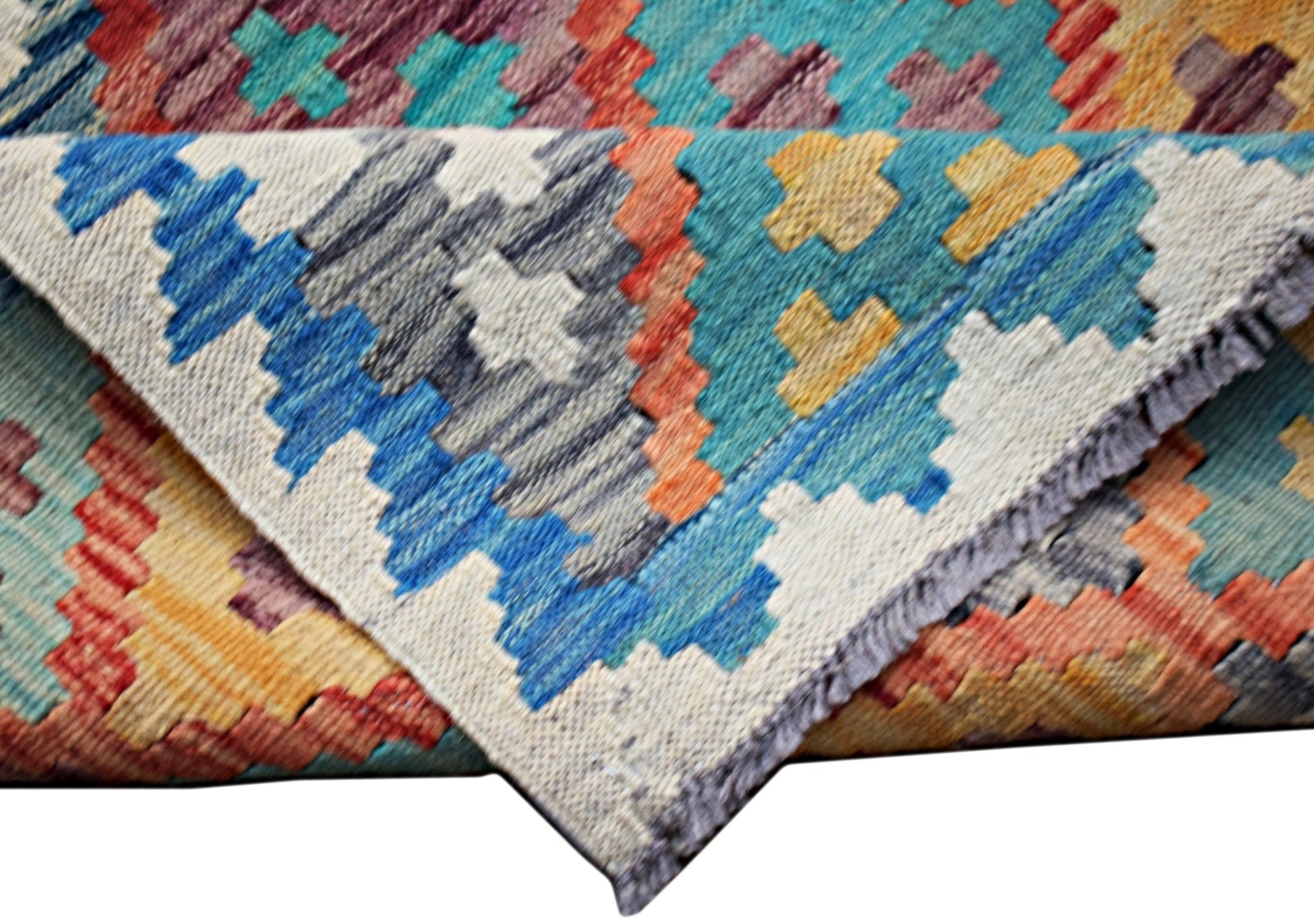 Handmade Afghan Maimana Kilim | 106 x 82 cm | 3'6" x 2'9" - Najaf Rugs & Textile