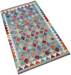 Handmade Afghan Maimana Kilim | 127 x 77 cm | 4'2" x 2'6" - Najaf Rugs & Textile