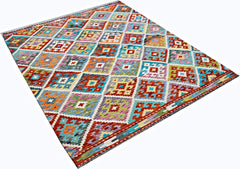 Handmade Afghan Maimana Kilim | 185 x 151 cm | 6'1" x 5' - Najaf Rugs & Textile