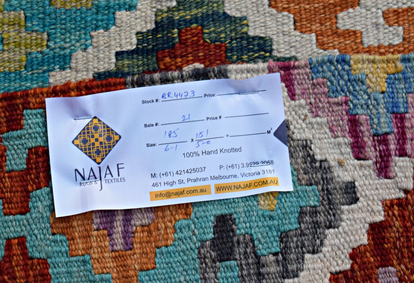 Handmade Afghan Maimana Kilim | 185 x 151 cm | 6'1" x 5' - Najaf Rugs & Textile