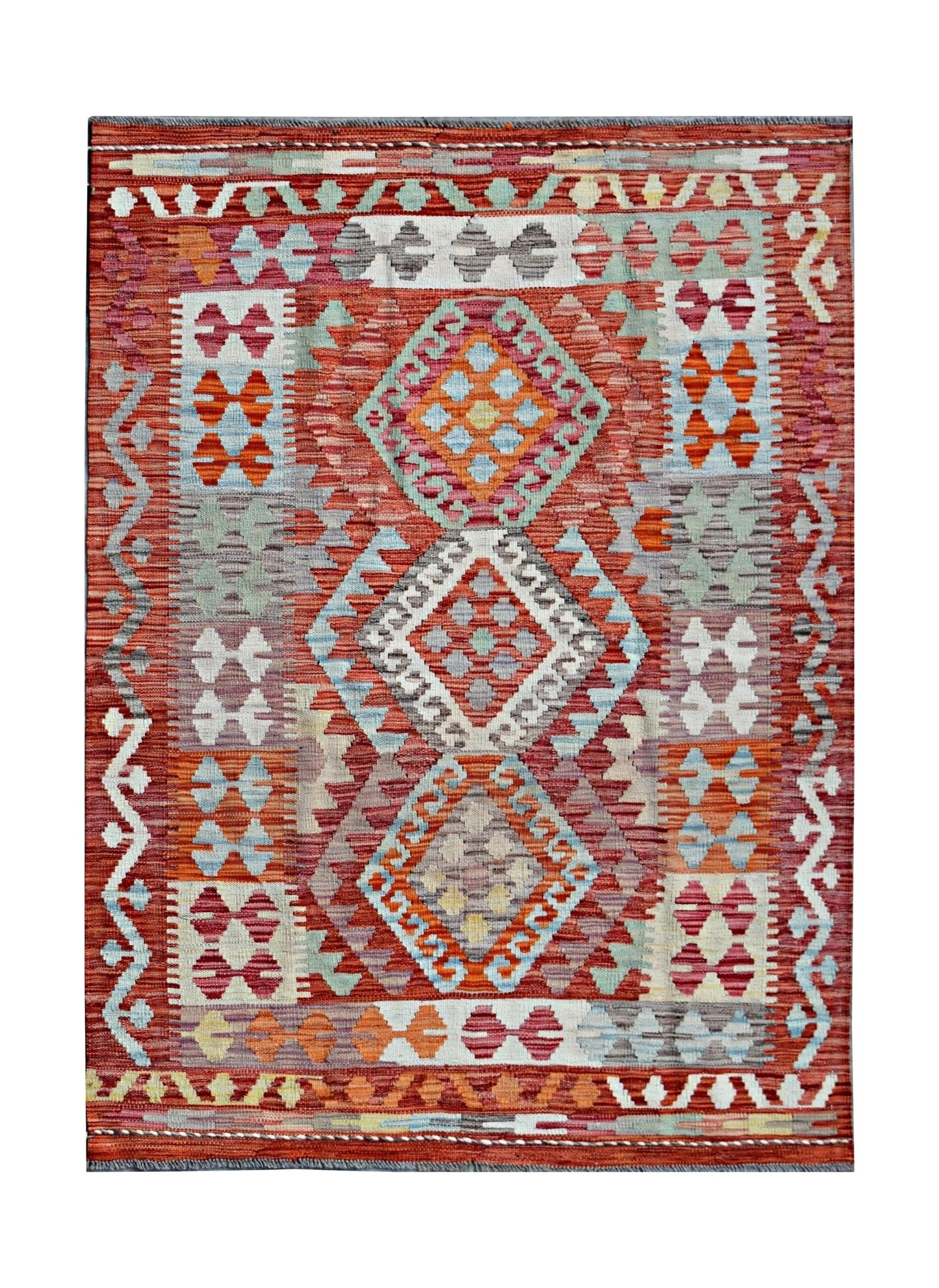 Handmade Afghan Maimana Kilim | 186 x 121 cm | 6'2" x 4' - Najaf Rugs & Textile