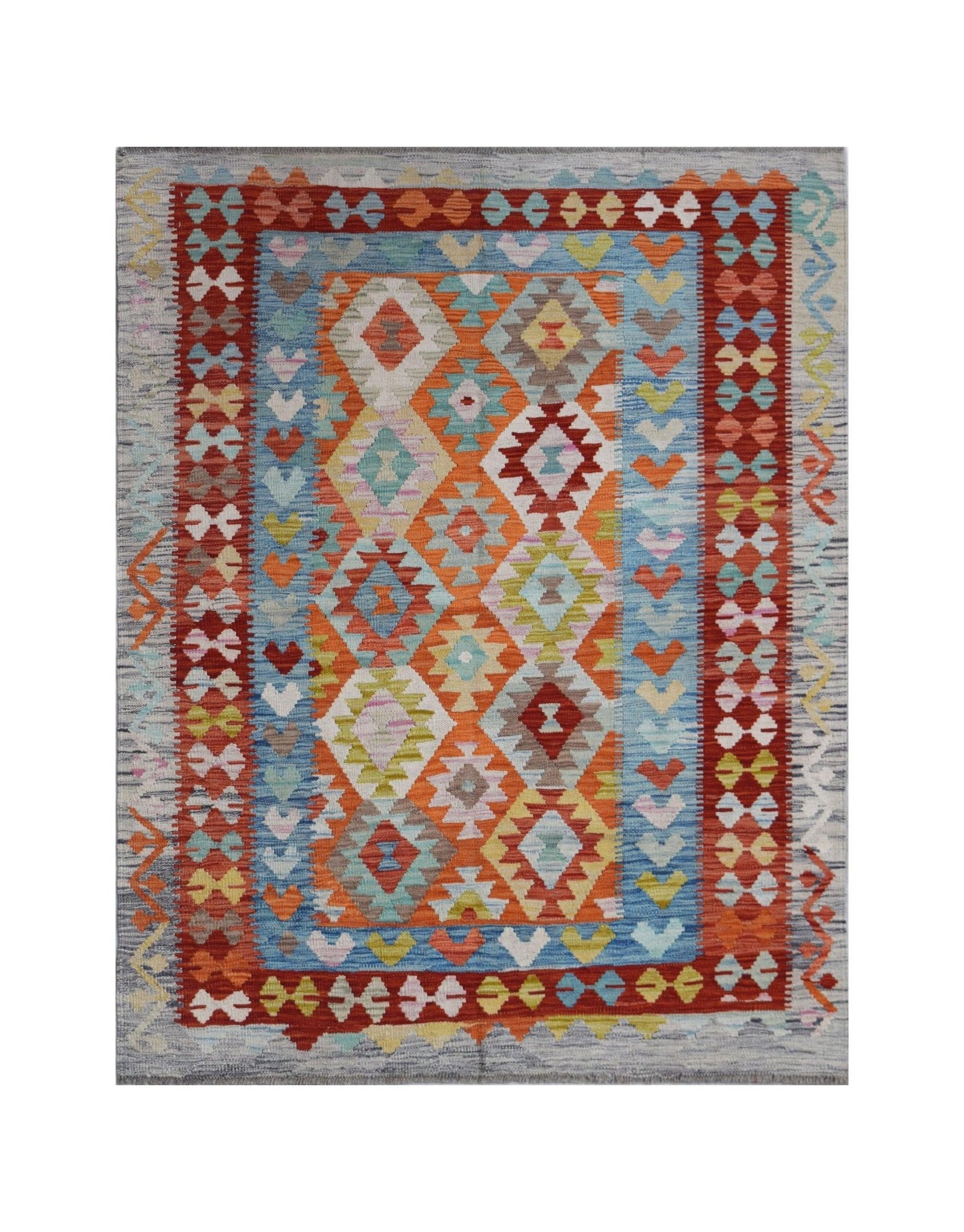 Handmade Afghan Maimana Kilim | 192 x 152 cm | 6'4" x 5' - Najaf Rugs & Textile