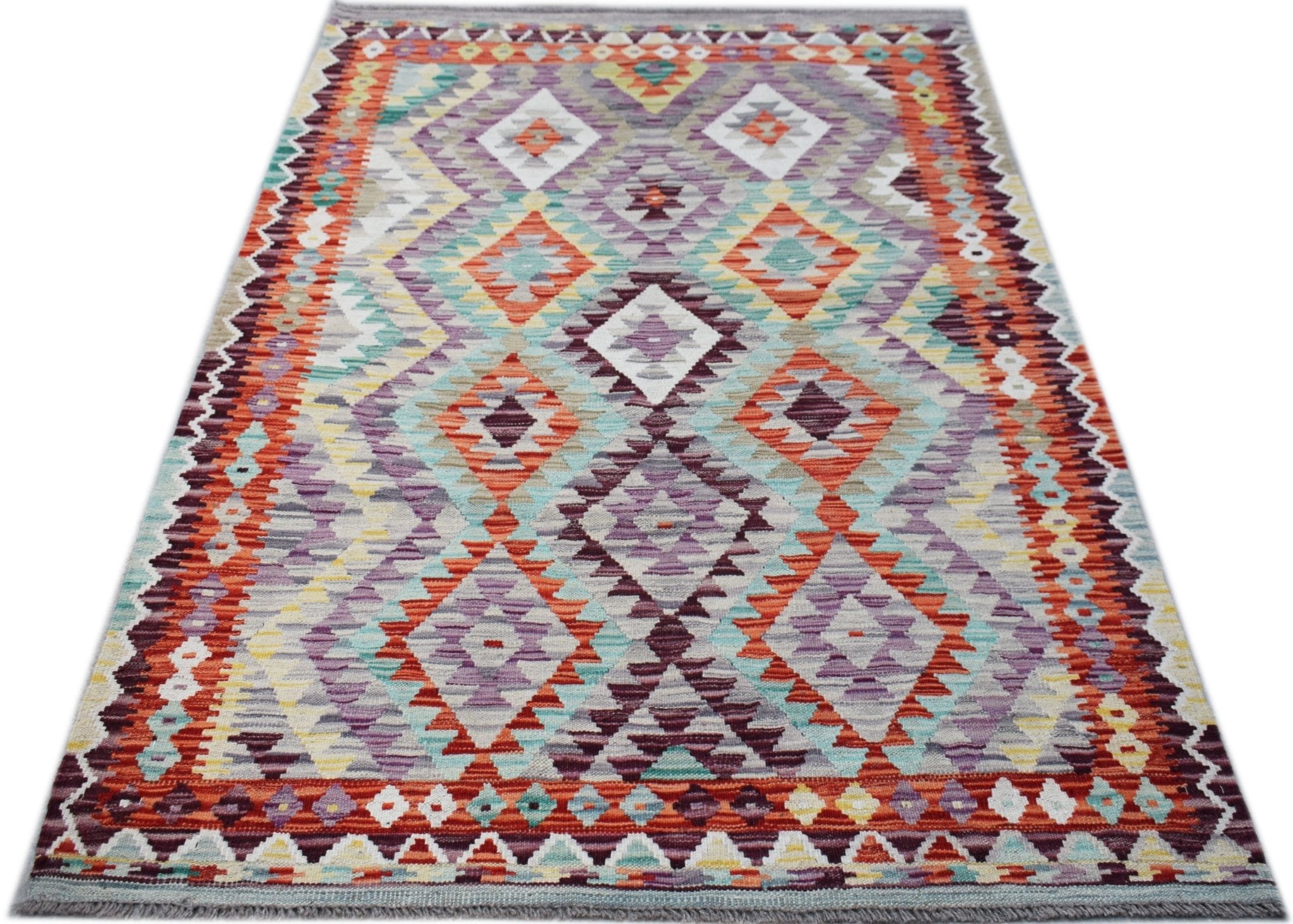 Handmade Afghan Maimana Kilim | 194 x 134 cm | 6'5" x 4'5" - Najaf Rugs & Textile