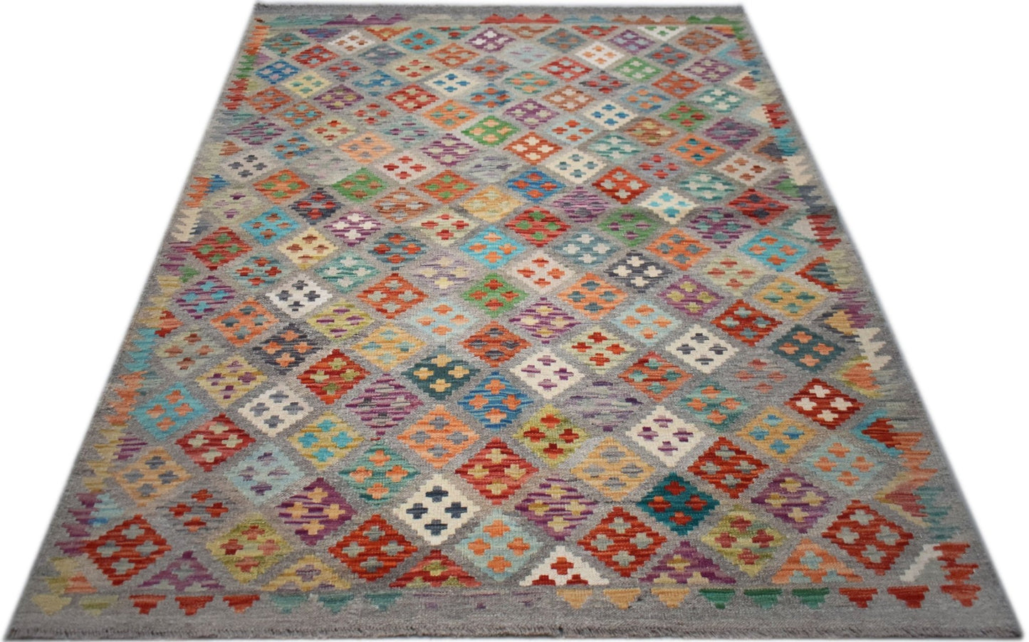 Handmade Afghan Maimana Kilim | 194 x 154 cm | 6'6" x 5'1" - Najaf Rugs & Textile