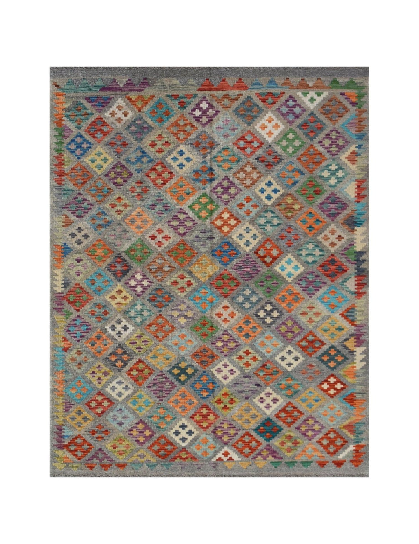 Handmade Afghan Maimana Kilim | 194 x 154 cm | 6'6" x 5'1" - Najaf Rugs & Textile
