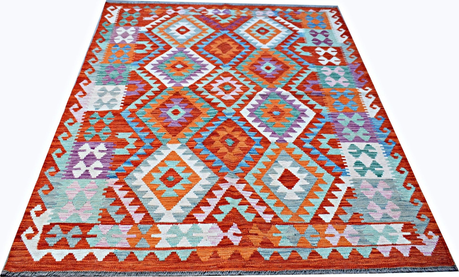 Handmade Afghan Maimana Kilim | 196 x 157 cm | 6'6" x 5'2" - Najaf Rugs & Textile