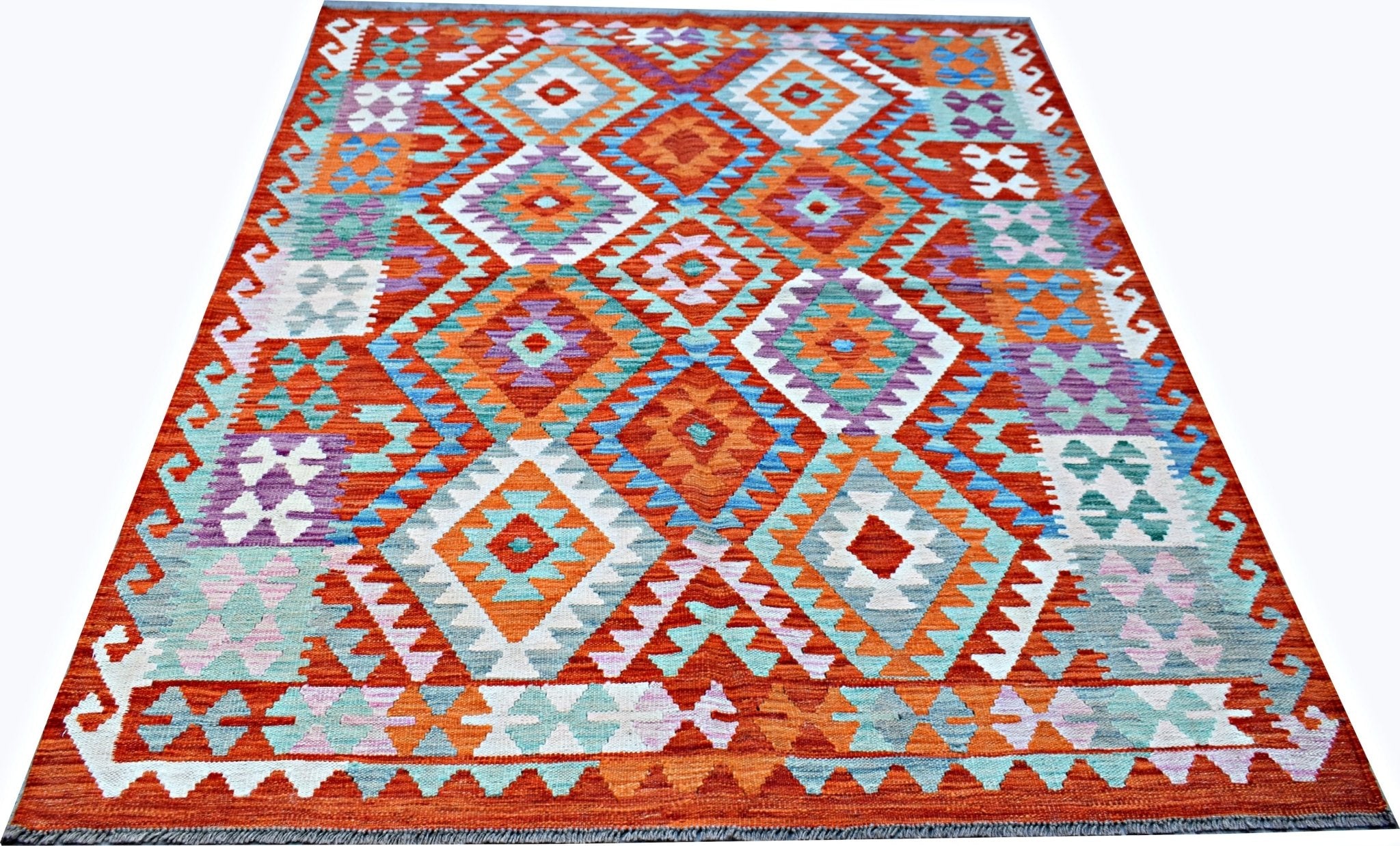Handmade Afghan Maimana Kilim | 196 x 157 cm | 6'6" x 5'2" - Najaf Rugs & Textile