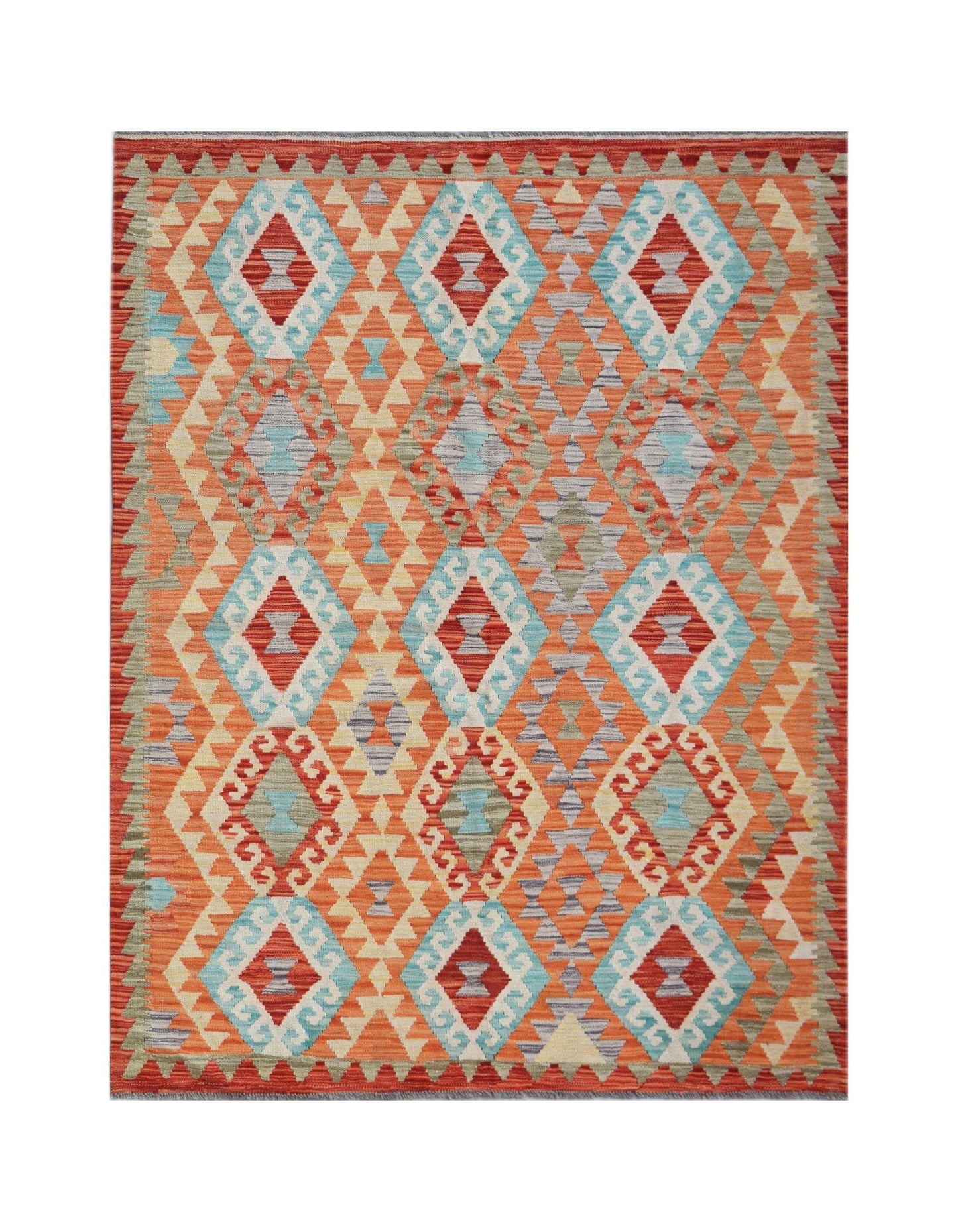 Handmade Afghan Maimana Kilim | 202 x 156 cm | 6'8" x 5'2" - Najaf Rugs & Textile