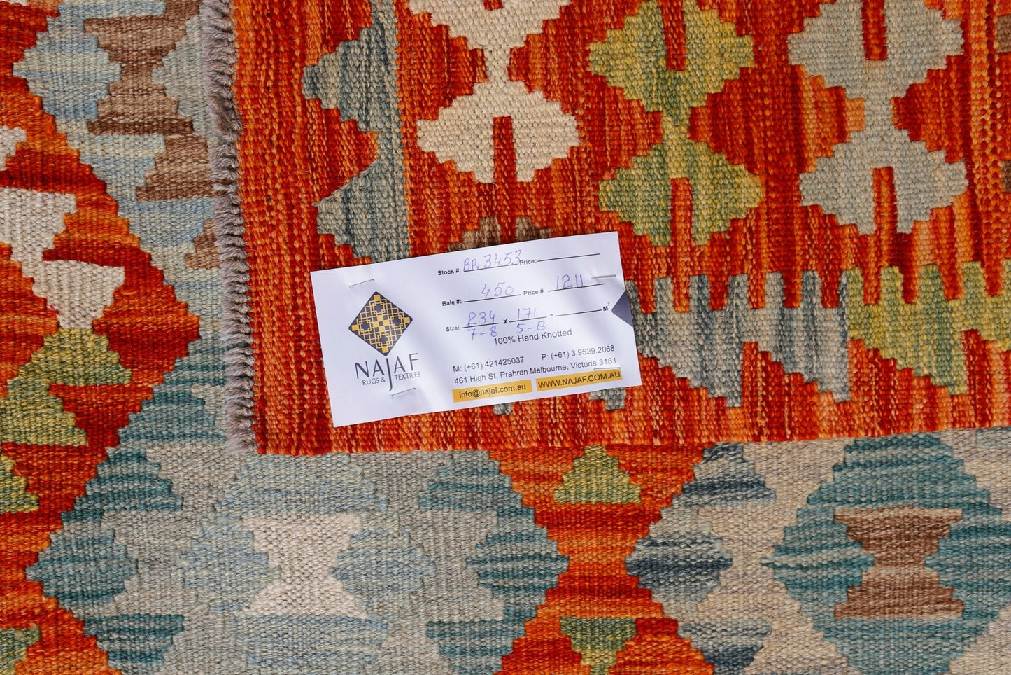 Handmade Afghan Maimana Kilim | 234 x 171 cm | 7'8" x 5'8" - Najaf Rugs & Textile