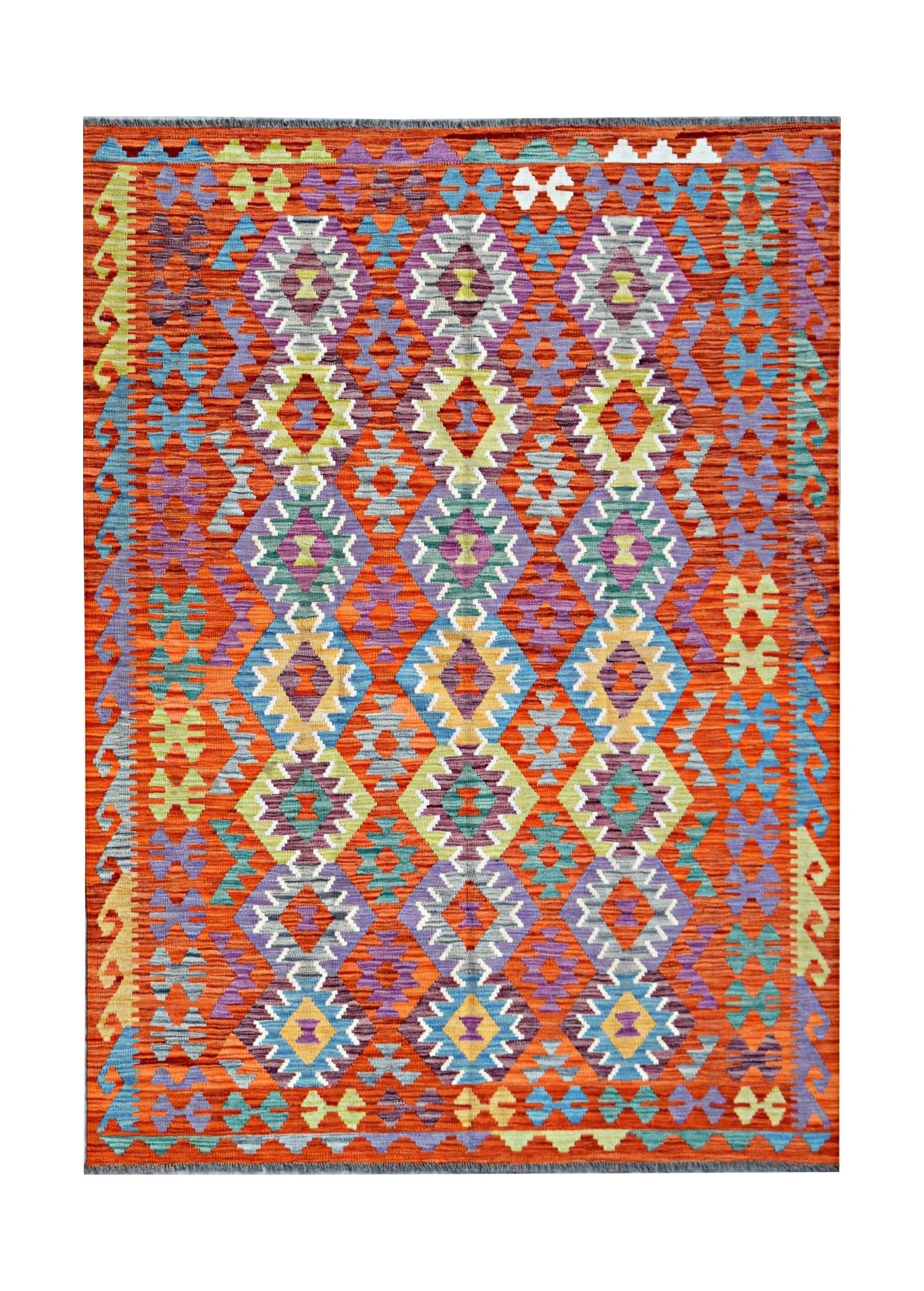 Handmade Afghan Maimana Kilim | 237 x 180 cm | 7'10" x 5'11" - Najaf Rugs & Textile