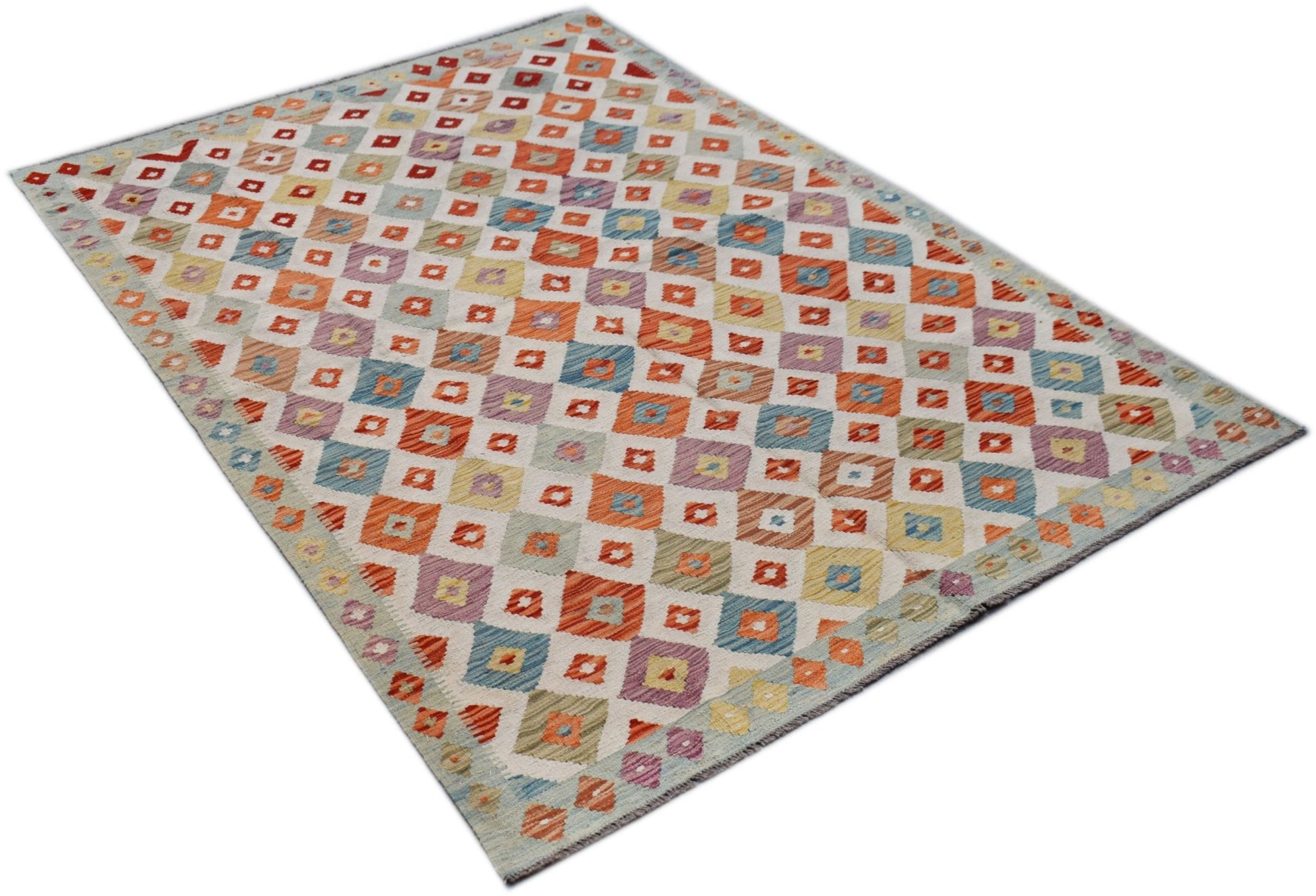 Handmade Afghan Maimana Kilim | 247 x 176 cm | 8'2" x 5'9" - Najaf Rugs & Textile