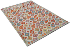 Handmade Afghan Maimana Kilim | 247 x 176 cm | 8'2" x 5'9" - Najaf Rugs & Textile