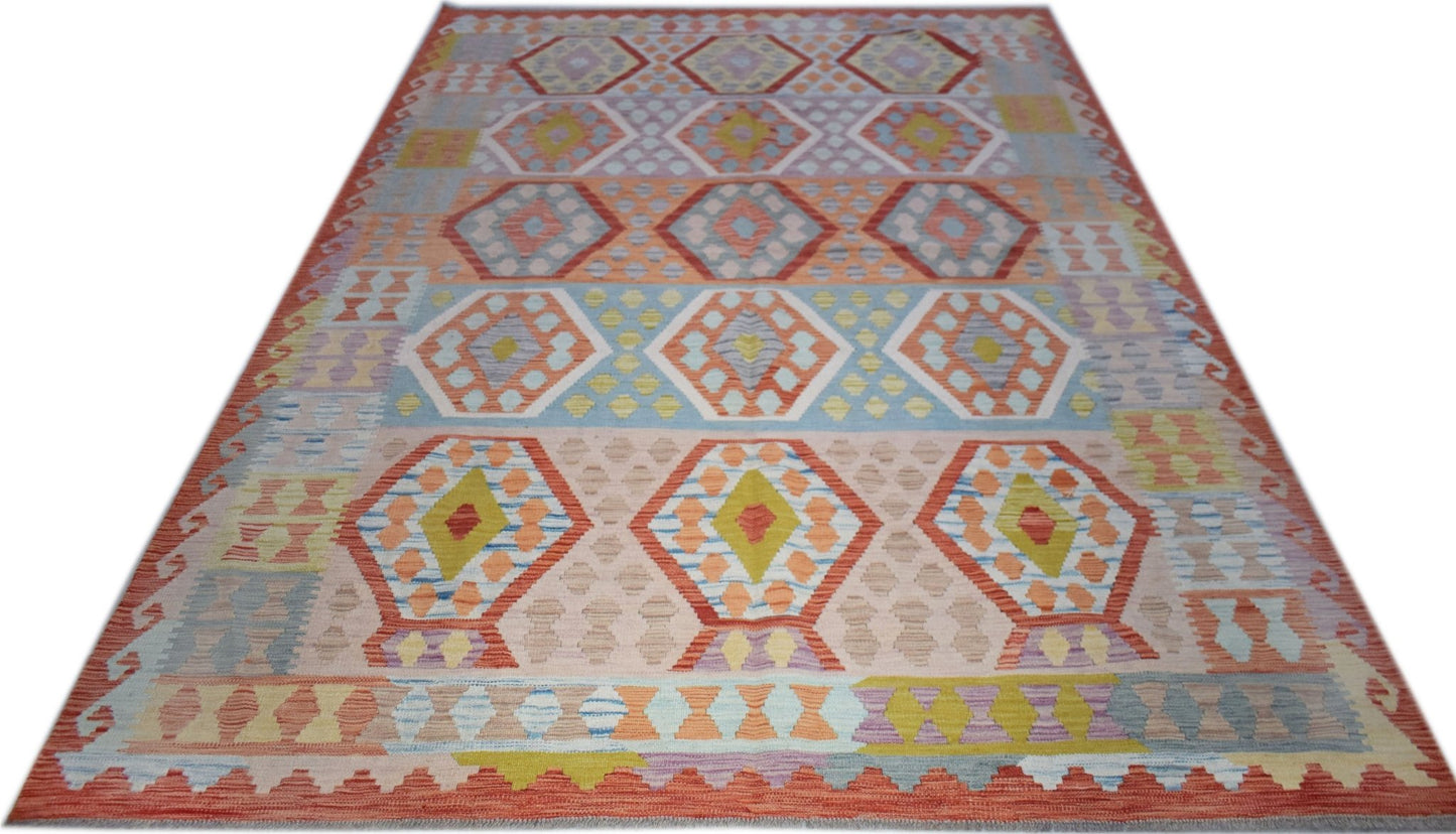 Handmade Afghan Maimana Kilim | 287 x 203 cm | 9'7" x 6'9" - Najaf Rugs & Textile