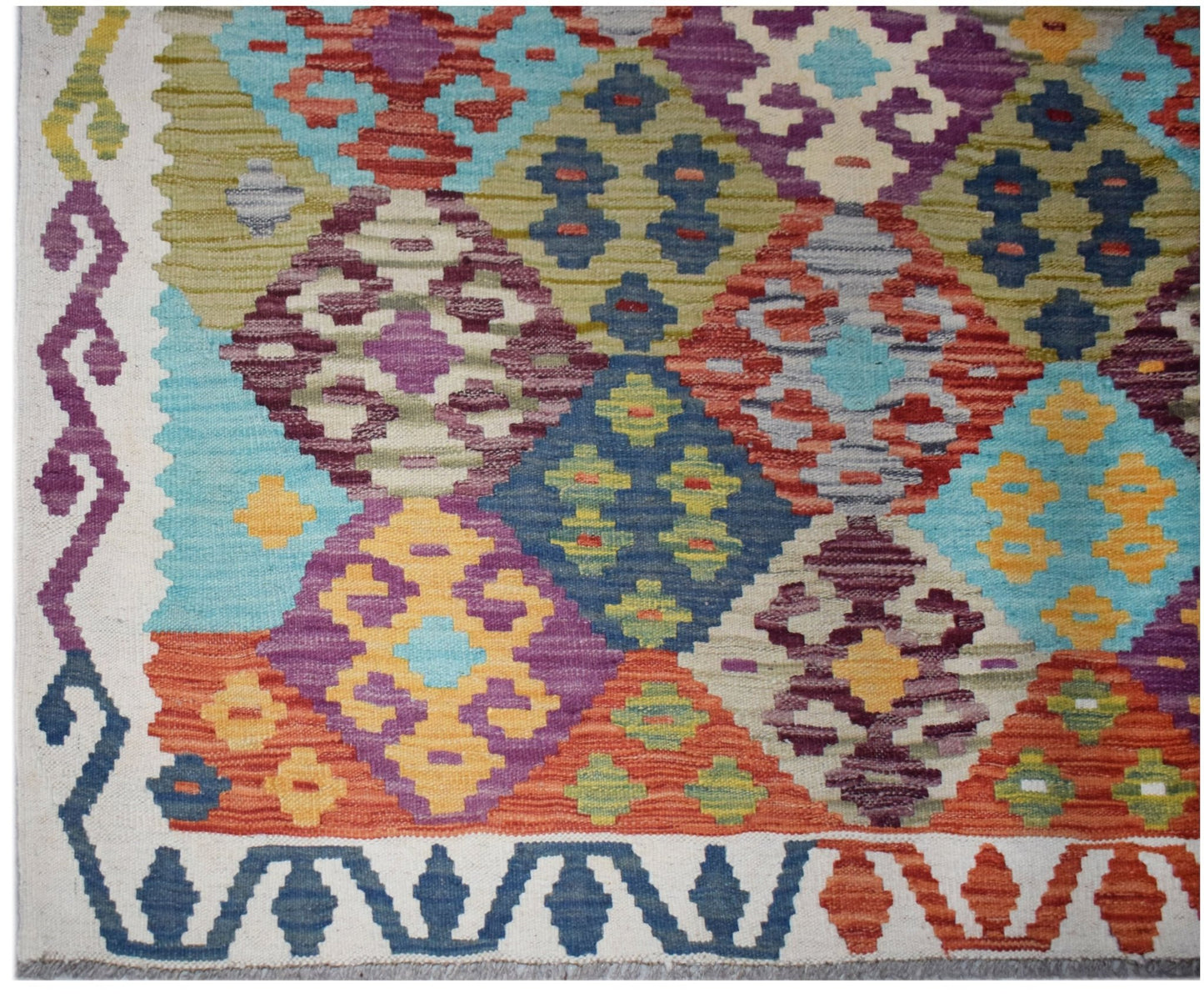 Handmade Afghan Maimana Kilim | 291 x 204 cm | 9'7" x 6'8" - Najaf Rugs & Textile